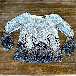 White House Black Market Long Sleeve Blouse M